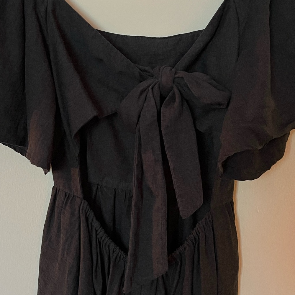 A New Day Black Tie-Front Midi Dress